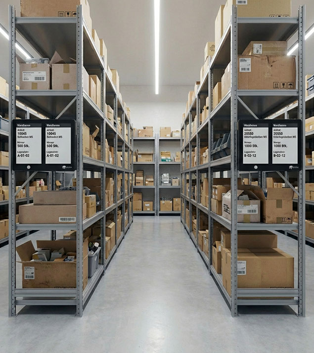 Digitale Infos in Lager und Produktion